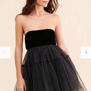 Free People Black Velvet Bodice Dress